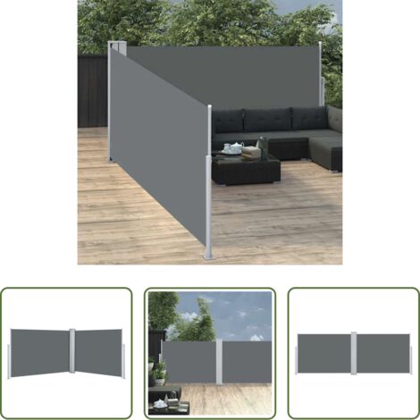vidaXL Tenda da sole retrattile -  Tenda da Sole Laterale Retrattile Antracite 100x1000 cm