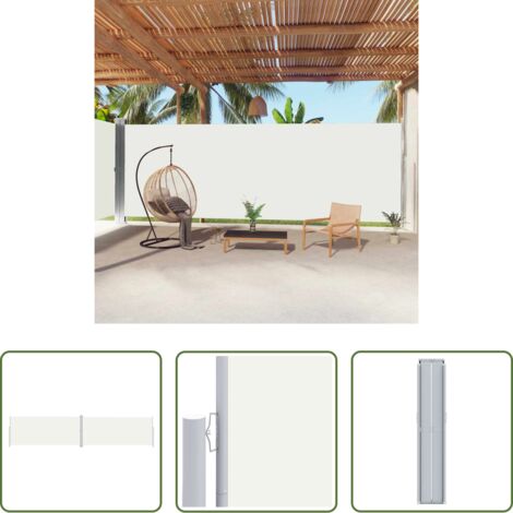 vidaXL Tenda da sole retrattile -  Tenda da Sole Laterale Retrattile Crema 220x1000 cm