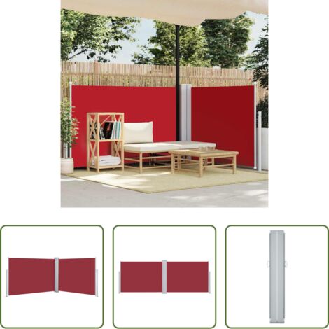vidaXL Tenda da sole retrattile -  Tenda da Sole Laterale Retrattile Rossa 120x1000 cm