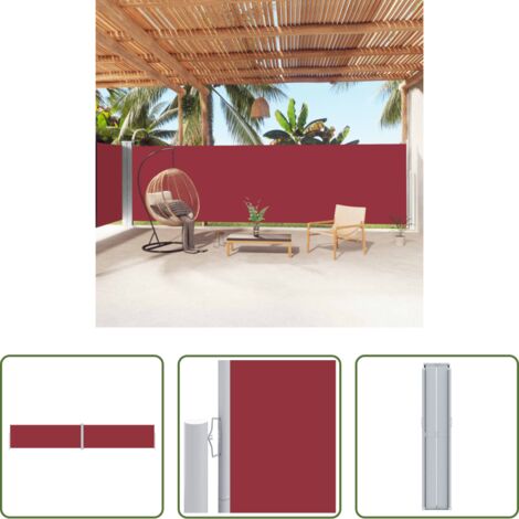 vidaXL Tenda da sole retrattile -  Tenda da Sole Laterale Retrattile Rossa 180x1000 cm