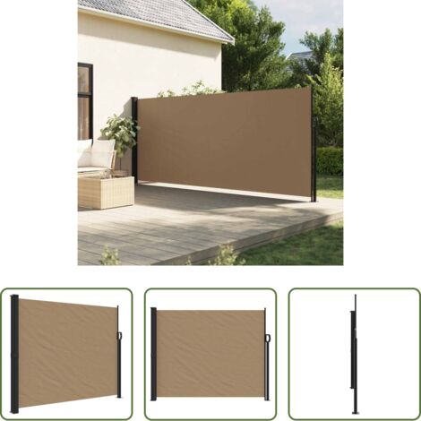 vidaXL Tenda da sole retrattile -  Tenda da Sole Laterale Retrattile Tortora 160x300 cm