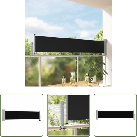 vidaXL Tenda da sole -  Tenda Laterale Retrattile per Patio 60x300 cm Nero