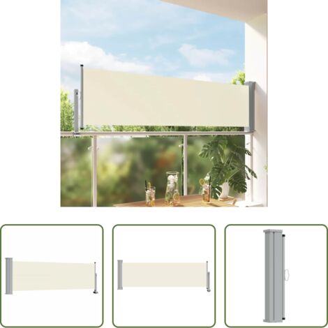 vidaXL Tenda da sole -  Tenda Laterale Retrattile per Patio 80x300 cm Crema