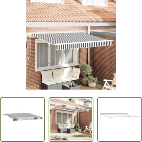 vidaXL Tenda da sole -  Tenda Retrattile Antracite 350 x 200 cm Tessuto