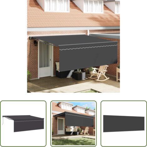vidaXL Tenda da sole -  Tenda Retrattile Antracite 400 × 300 cm Poliestere e Alluminio