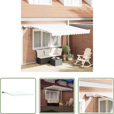 vidaXL Tenda da sole -  Tenda Retrattile Bianco 300 x 250 cm Tessuto e acciaio