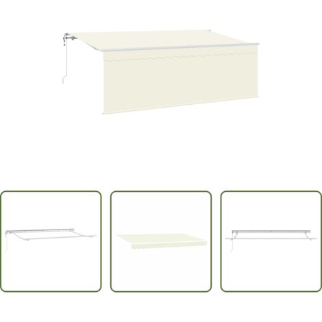 vidaXL Tenda da sole -  Tenda Retrattile Crema 400 x 200 cm Poliestere e Alluminio
