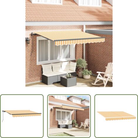 vidaXL Tenda da sole -  Tenda Retrattile Giallo 300 x 200 cm Tessuto