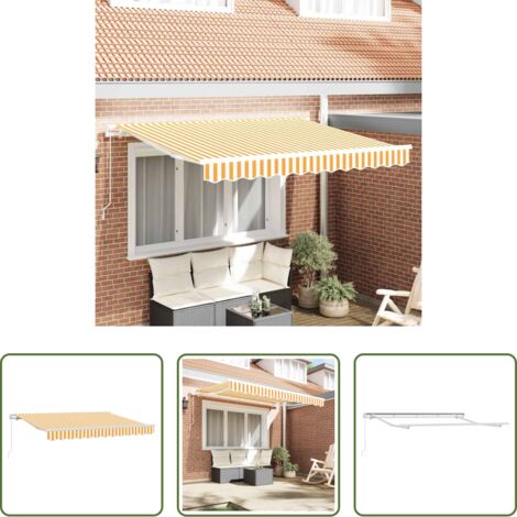 vidaXL Tenda da sole -  Tenda Retrattile Giallo 300 x 200 cm Tessuto