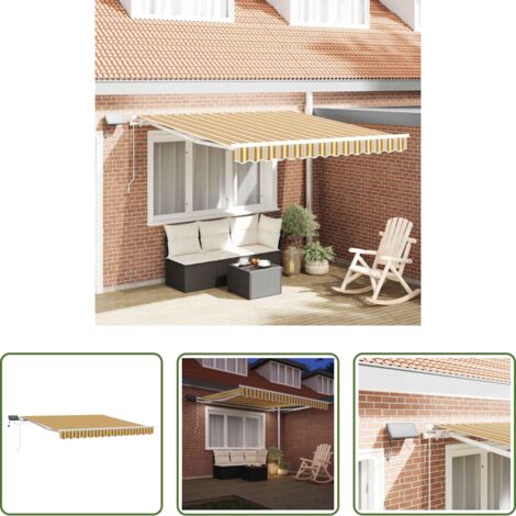 vidaXL Tenda da sole -  Tenda Retrattile Multicolore 300 x 250 cm Tessuto e acciaio