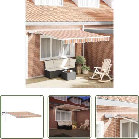 vidaXL Tenda da sole -  Tenda Retrattile Multicolore 350 x 250 cm Tessuto e acciaio