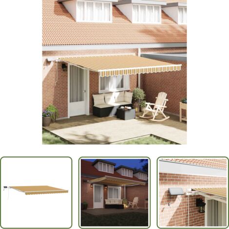 vidaXL Tenda da sole -  Tenda Retrattile Multicolore 400 × 300 cm Tessuto e acciaio