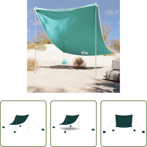 vidaXL Tenda da spiaggia -  Baldacchino da Spiaggia con Ancore per la Sabbia 214x236 cm
