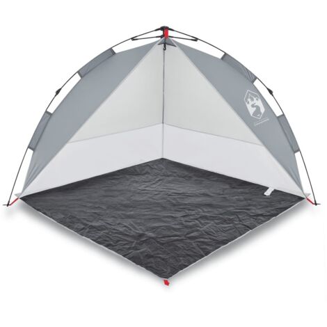 vidaXL Tenda da Spiaggia Grigio Rilascio Rapido Impermeabile