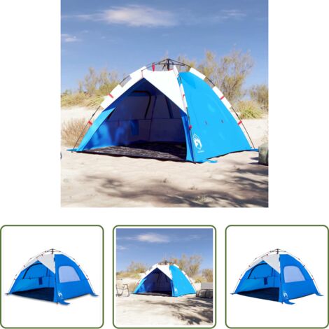 vidaXL Tenda da spiaggia impermeabile -  Tenda da Spiaggia 3Persone Azzurro Rilascio Rapido Impermeabile