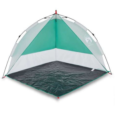 vidaXL Tenda da Spiaggia Verde Rilascio Rapido Impermeabile