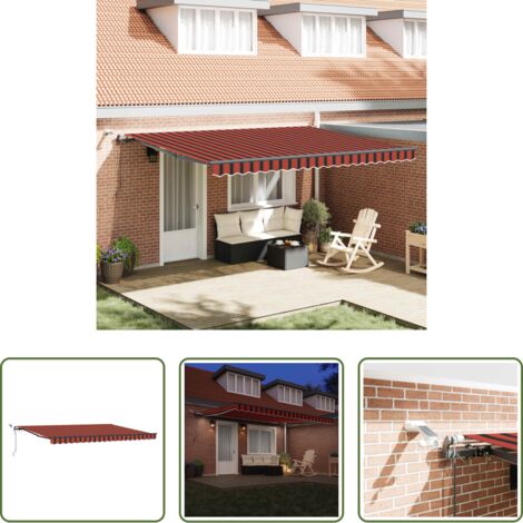 vidaXL Tenda da terrazza -  Tessuto per Tenda arancione e marrone 450 × 300 cm Poliestere