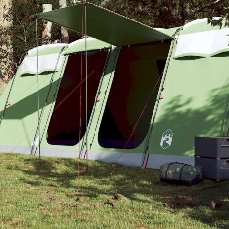 vidaXL Tenda Familiare a Tunnel per 10 Persone Verde Impermeabile