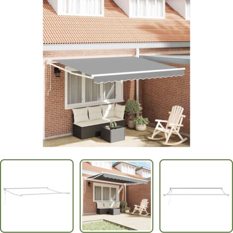 vidaXL Tenda in alluminio -  Telaio per tende da sole retrattile Bianco 350 x 250 cm