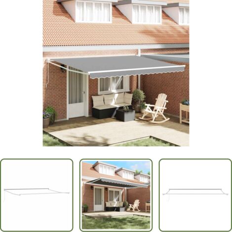 vidaXL Tenda in alluminio -  Telaio per tende da sole retrattile Bianco 500 × 300 cm