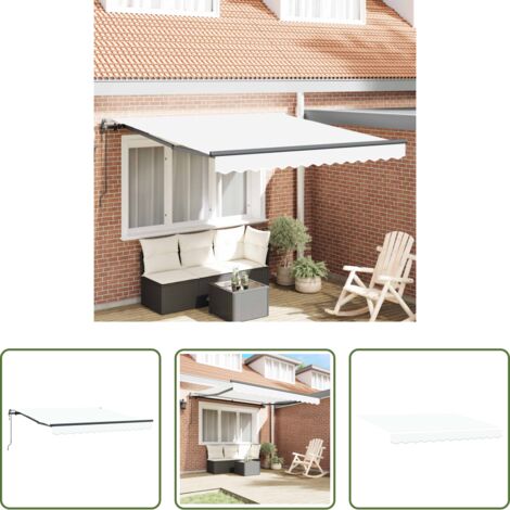vidaXL Tenda in alluminio -  Tenda Retrattile Bianco 350 x 250 cm Tessuto e Alluminio