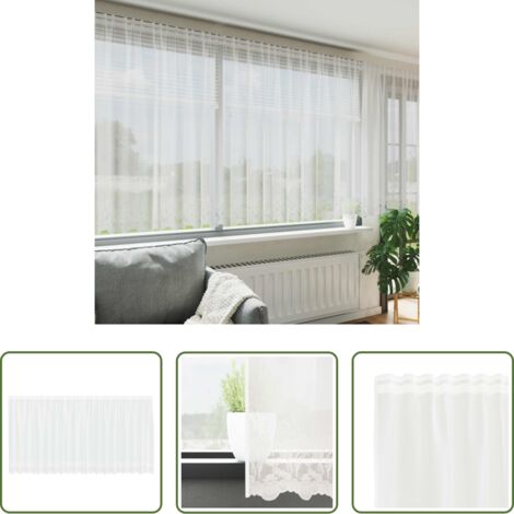 vidaXL Tenda in poliestere -  Tenda in Pizzo con tende Bianco 140 x 500 cm Poliestere