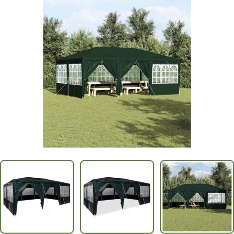 vidaXL Tenda in polietilene -  Tenda Party Verde 600 x 400 x 266 cm Polietilene