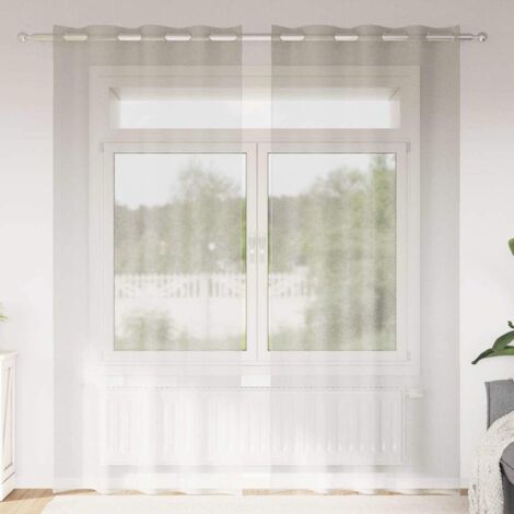 vidaXL Tenda in Velo con tende 2 pcs Crema 140x260cm Poliestere