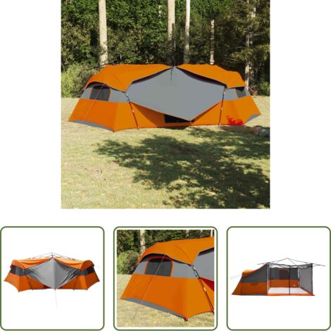 vidaXL Tenda interna - Tenda interna Grigio e arancione 520 x 520 x 190 cm taffetà