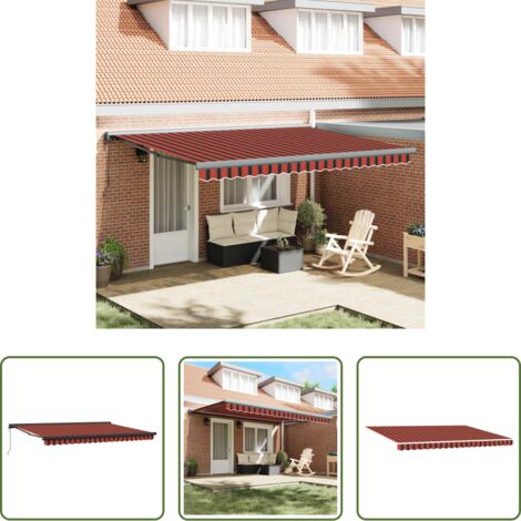 vidaXL Tenda motorizzata -  Tenda Retrattile Arancione e Marrone 4,5x3m Tessuto e Alluminio