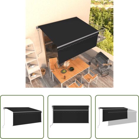 vidaXL Tenda parasole -  Tenda Retrattile Automatica con Parasole 3,5x2,5 m Antracite