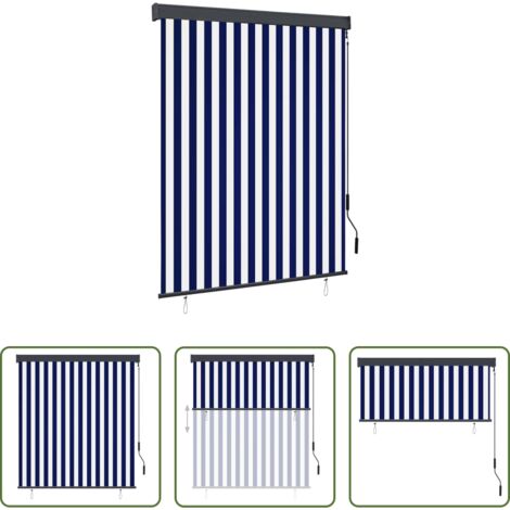 vidaXL Tenda per balcone -  Tenda a Rullo per Esterni 140x250 cm Blu e Bianca