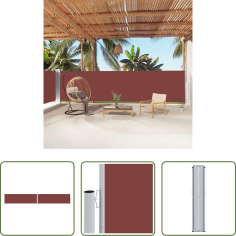 vidaXL Tenda per giardino -  Tenda Laterale Retrattile Marrone 160x1000 cm