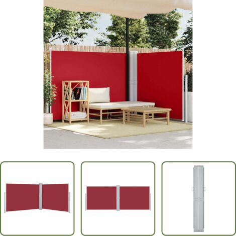 vidaXL Tenda per giardino -  Tenda Laterale Retrattile Rossa 140x1000 cm
