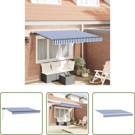 vidaXL Tenda per giardino -  Tenda Retrattile Blu 300 x 200 cm Tessuto