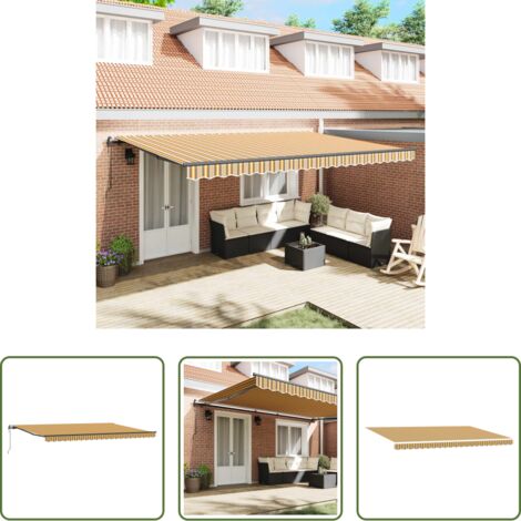 vidaXL Tenda per giardino -  Tenda Retrattile Multicolore 500 × 300 cm Tessuto e Alluminio