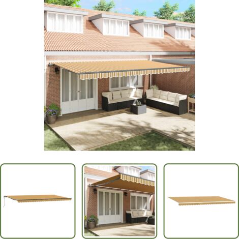 vidaXL Tenda per giardino -  Tenda Retrattile Multicolore 600 × 350 cm Tessuto e Alluminio