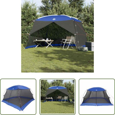vidaXL Tenda per giardino -  Tenda zanzariera con tetto Blu Azzurro 380 x 380 x 225 cm
