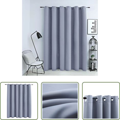vidaXL Tenda per salotto -  Tenda Oscurante con Anelli in Metallo Grigia 290x245 cm