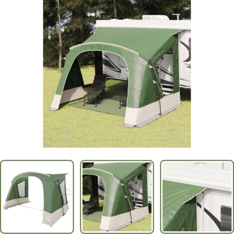 vidaXL Tenda per terrazza -  Tenda da Carovana per 5 Persone Verde 410 x 275 x 245 cm