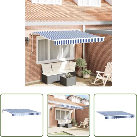 vidaXL Tenda per terrazza -  Tenda Retrattile Blu 300 x 200 cm Tessuto
