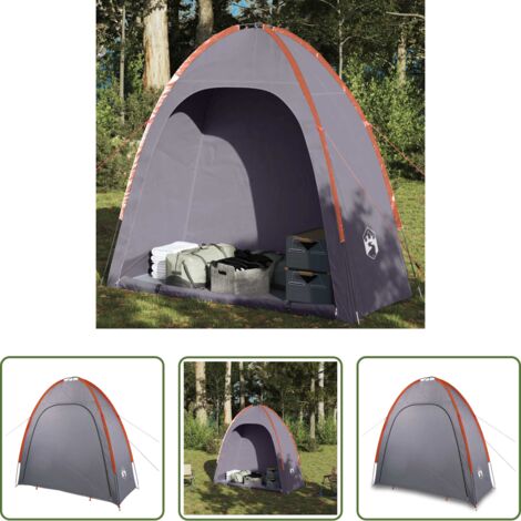 vidaXL Tenda per viaggi -  Tenda Portaoggetti Grigio e Arancione Impermeabile