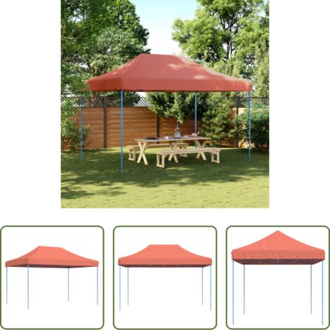 vidaXL Tenda pieghevole -  Tenda da Festa Pieghevole Pop-Up Terracotta 410x279x315 cm