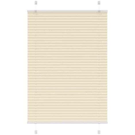 vidaXL Tenda Plissettata Crema 90x100 cm Larghezza Tessuto 89,4 cm