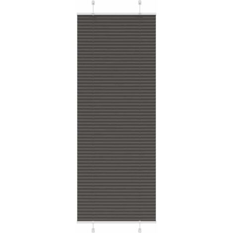 vidaXL Tenda Plissettata Nera 80x200 cm Larghezza Tessuto 79,4 cm