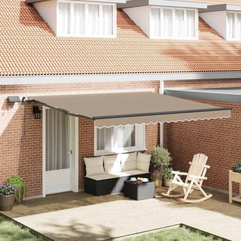 vidaXL Tenda Retrattile Beige 400 ×300 cm Tessuto