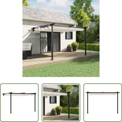 vidaXL Tenda retrattile -  Gazebo Crema 300 x 300 x 200 cm Poliestere