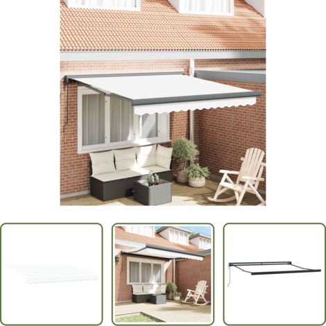 vidaXL Tenda retrattile -  Tenda da Sole Bianco 300 x 250 x 165 cm Poliestere e Alluminio
