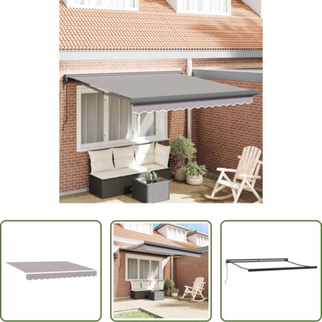 vidaXL Tenda retrattile -  Tenda da Sole Grigio chiaro 300 x 250 x 165 cm
