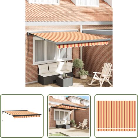 vidaXL Tenda retrattile -  Tenda Retrattile Gialla e Bianca 3x2,5 m in Tessuto e Alluminio
